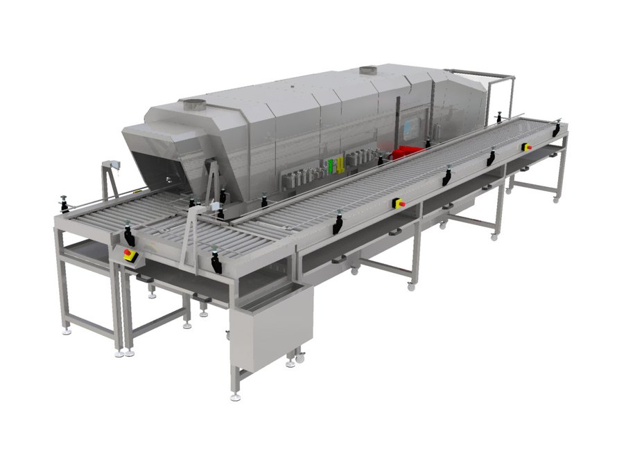 Fully automatic KLT cleaning system with inline turning module and 100% cycle rate